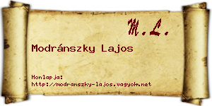 Modránszky Lajos névjegykártya