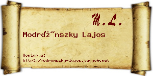 Modránszky Lajos névjegykártya