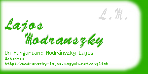 lajos modranszky business card