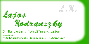 lajos modranszky business card